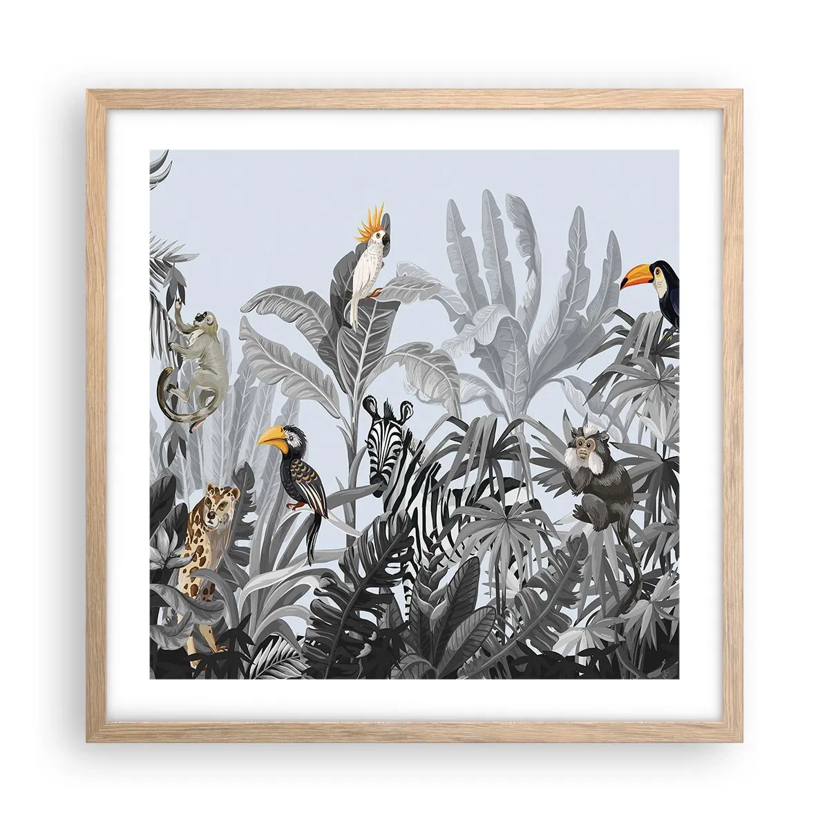 Affiche dans un chêne clair - Poster - Conte de fées africain - 50x50 cm