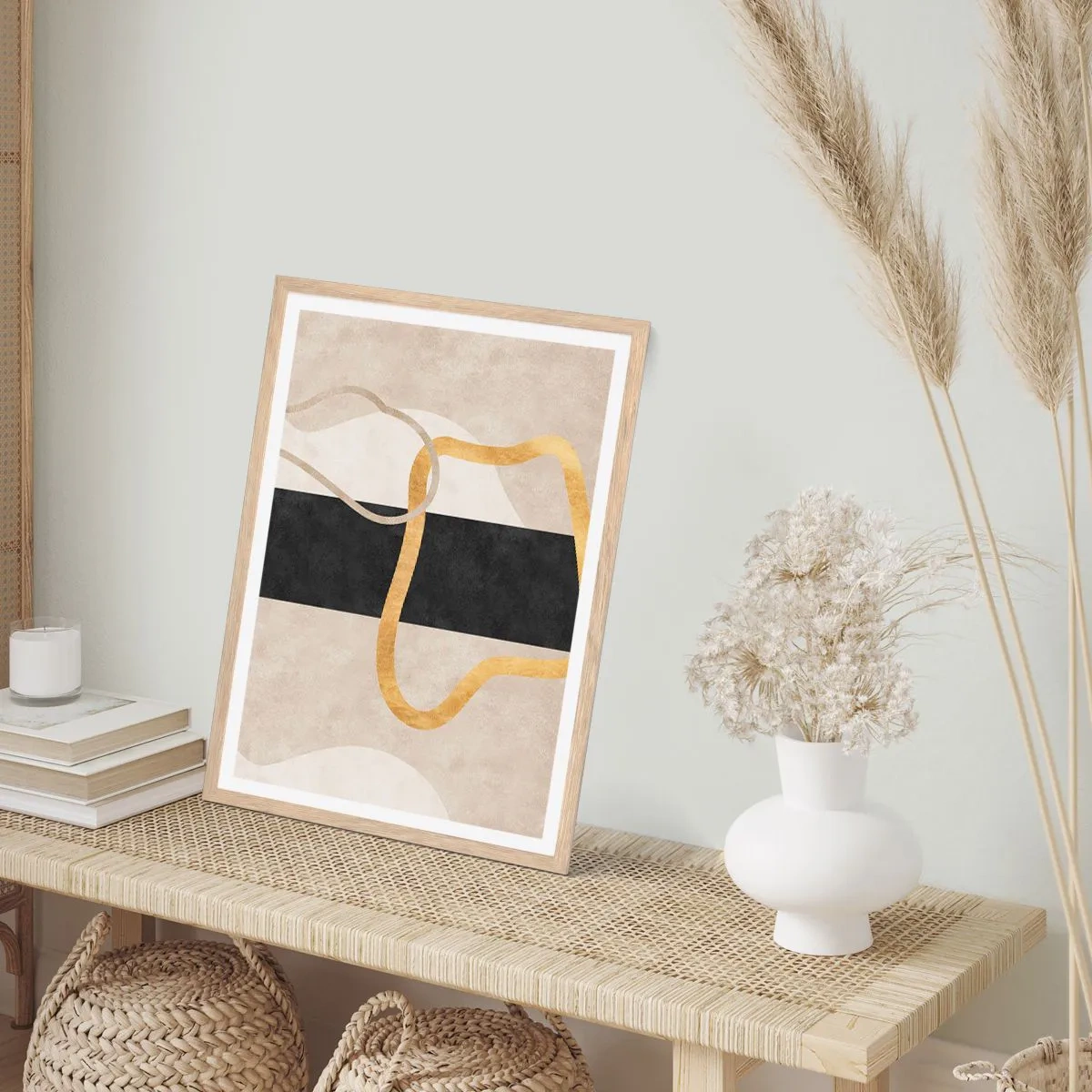 Affiche dans un chêne clair - Poster - Formes emmellées - 70x100 cm