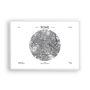 Affiche dans un cadre blanc - Poster - Anatomie de Rome - 100x70 cm