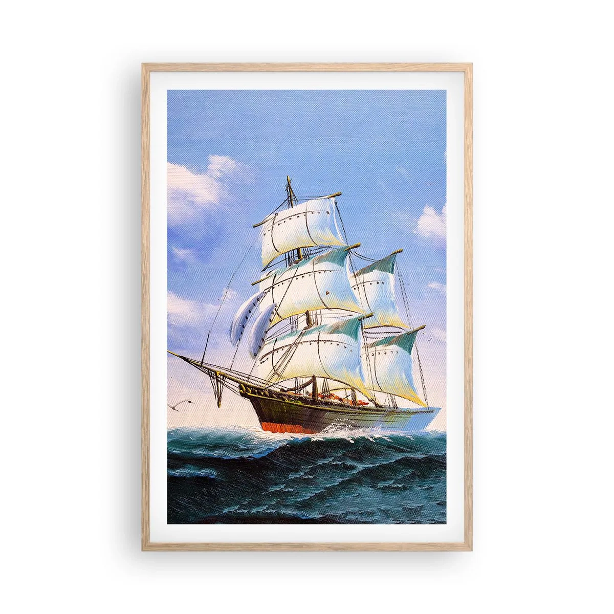 Affiche dans un chêne clair - Poster - Fièrement avec le vent - 61x91 cm