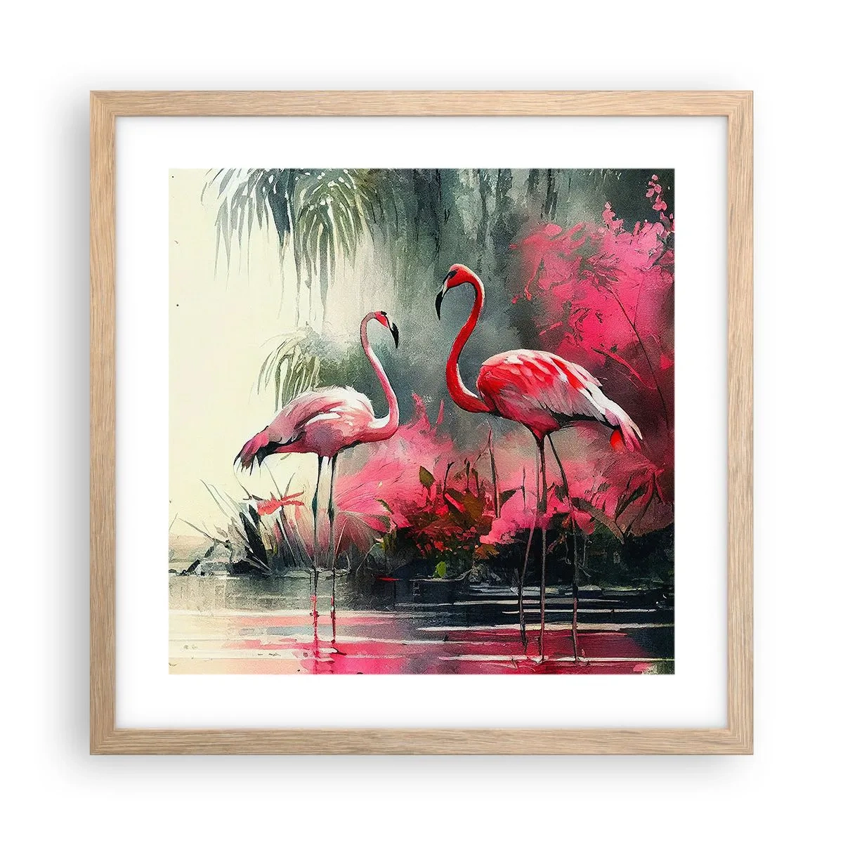 Affiche dans un chêne clair - Poster - Une leçon de grâce naturelle - 40x40 cm