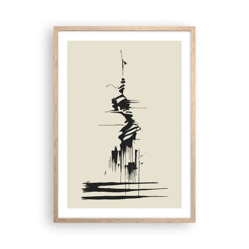 Affiche dans un chêne clair - Poster - Abstraction hâtive - 50x70 cm