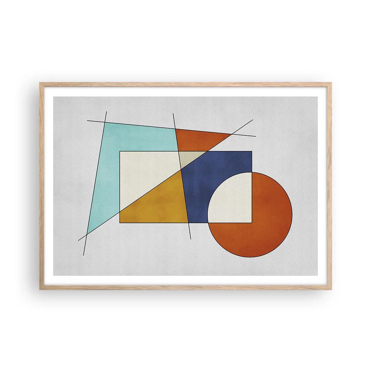 Affiche dans un chêne clair - Poster - Abstraction : plaisir moderniste - 100x70 cm