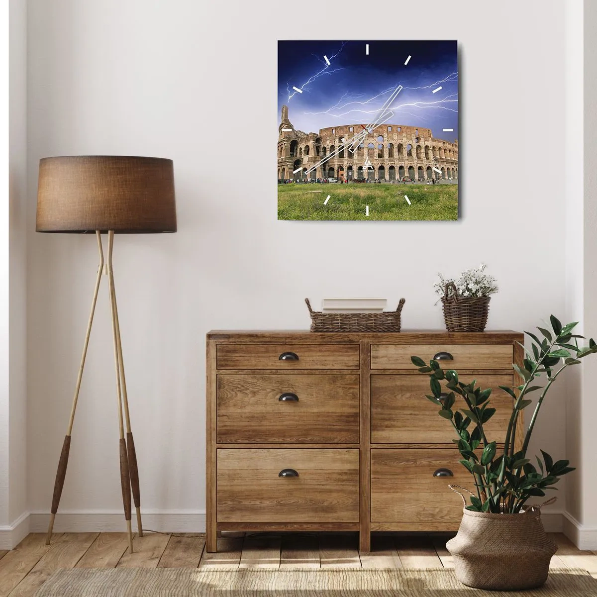 Horloge murale - Pendule murale - Arène de combat - 40x40 cm