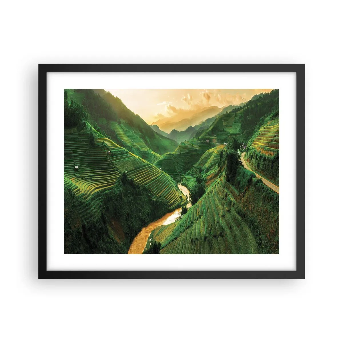 Affiche dans un cadre noir - Poster - Vallée vietnamienne - 50x40 cm