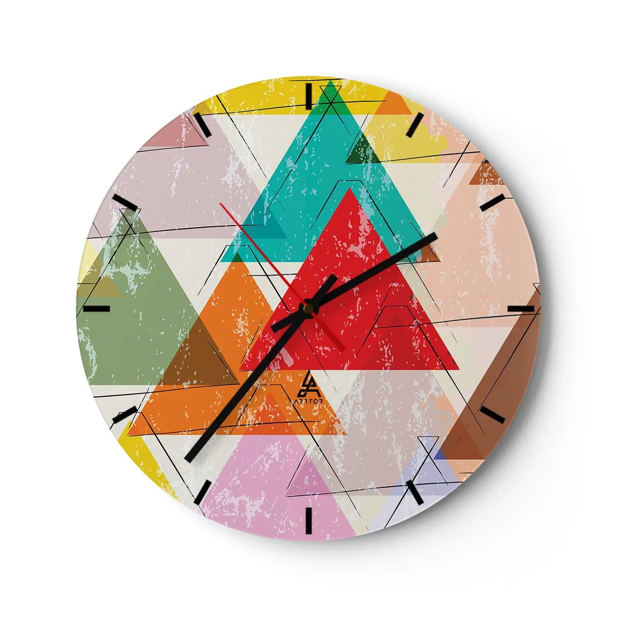 Horloge murale - Pendule murale - Trois par trois - 40x40 cm