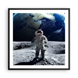 Affiche dans un cadre noir - Poster - Salutations de la lune - 60x60 cm