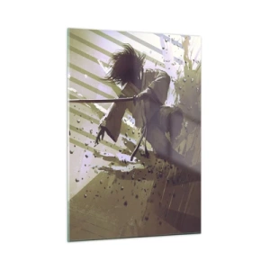 Impression sur verre - Image sur verre - Duel de samouraïs dans une scène dynamique - 50x70cm - Et tu peux être un samouraï - Décoration murale moderne pour le salon et la chambre ARTTOR