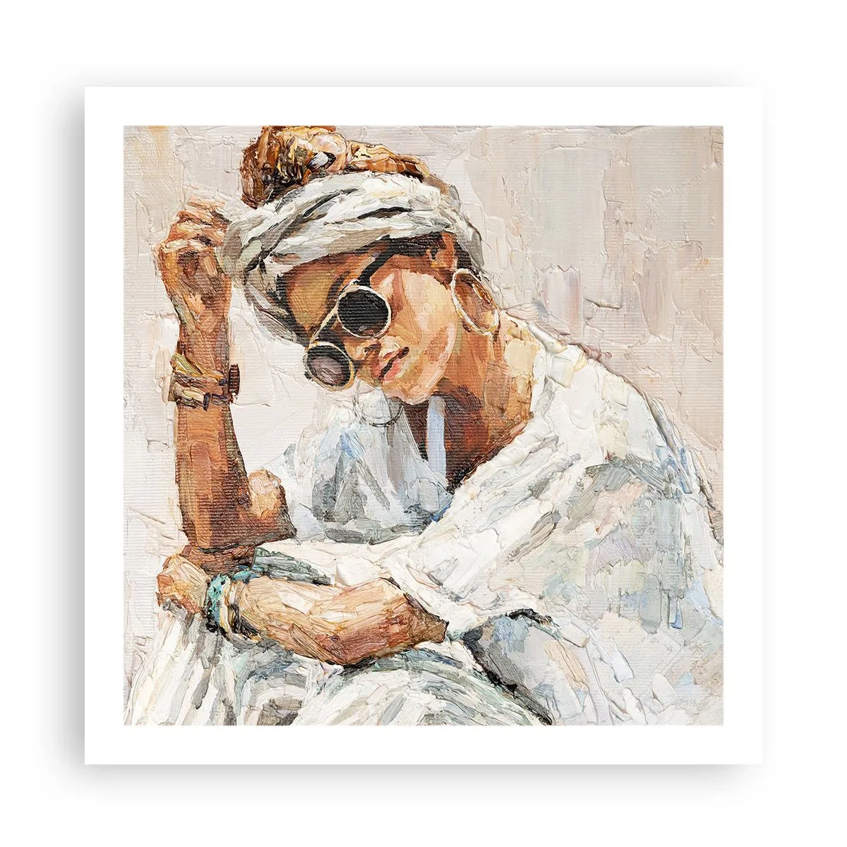 Affiche - Poster - Portrait en plein soleil - 60x60 cm