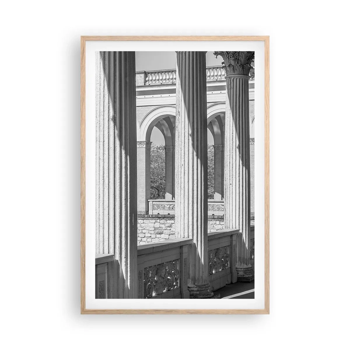 Affiche dans un chêne clair - Poster - Arcade ensoleillée - 61x91 cm