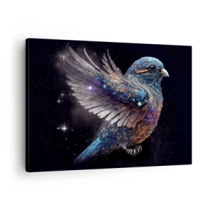 Impression sur toile - Image sur toile - Un moineau de style spatial avec un éclat de diamant - 70x50cm - Moineau de diamant - Décoration murale moderne pour le salon et la chambre ARTTOR