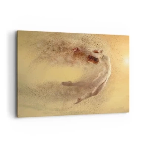 Impression sur toile - Image sur toile - Une figure en mouvement dynamique avec un effet de désintégration - 100x70cm - Dans le ravissement de la danse - Décoration murale moderne pour le salon et la chambre ARTTOR