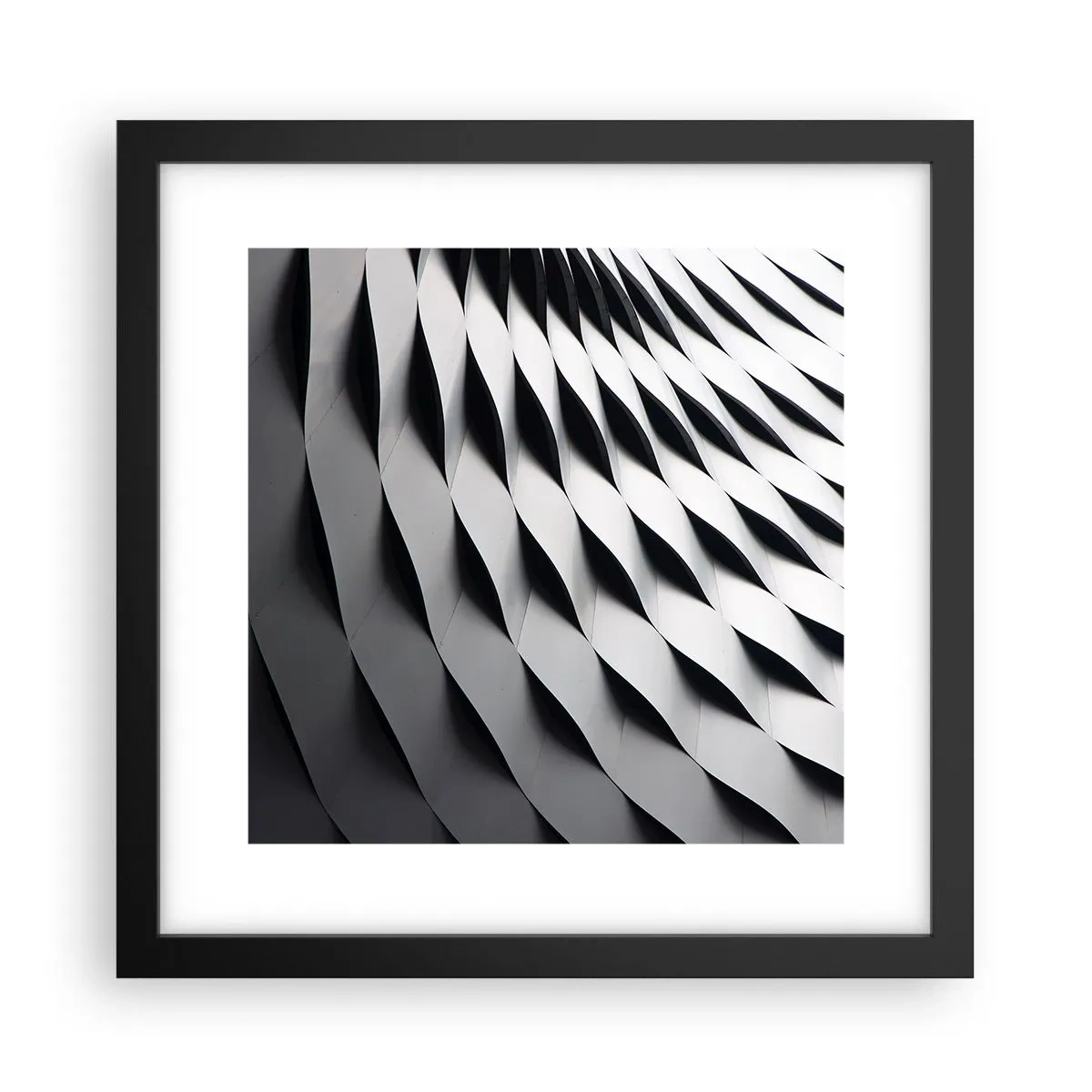 Affiche dans un cadre noir - Poster - A la surface des vagues - 30x30 cm