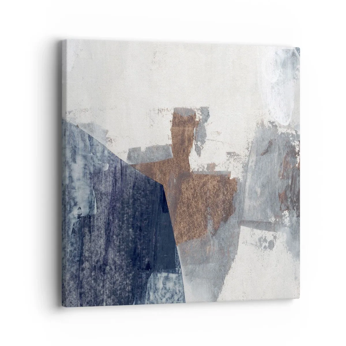 Impression sur toile - Image sur toile - Formes bleues et brunes - 40x40 cm