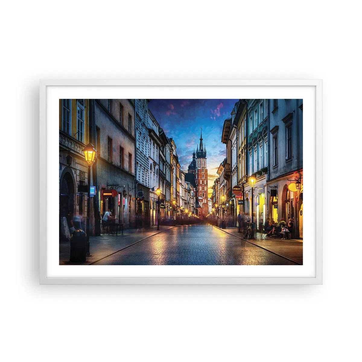 Affiche dans un cadre blanc - Poster - La magie de Cracovie - 70x50 cm