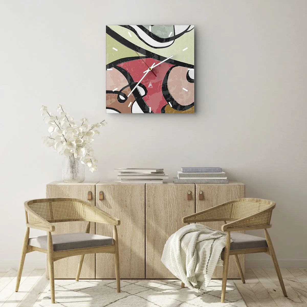 Horloge murale - Pendule murale - Pirouettes parmi les couleurs - 40x40 cm