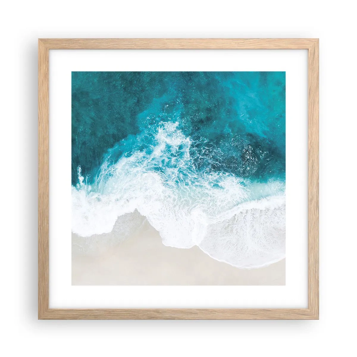 Affiche dans un chêne clair - Poster - Caresse naturelle - 40x40 cm