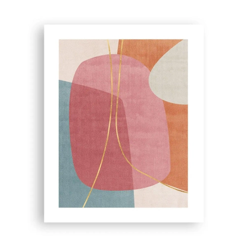 Affiche - Poster - Composition pastel au fil d'or - 40x50 cm