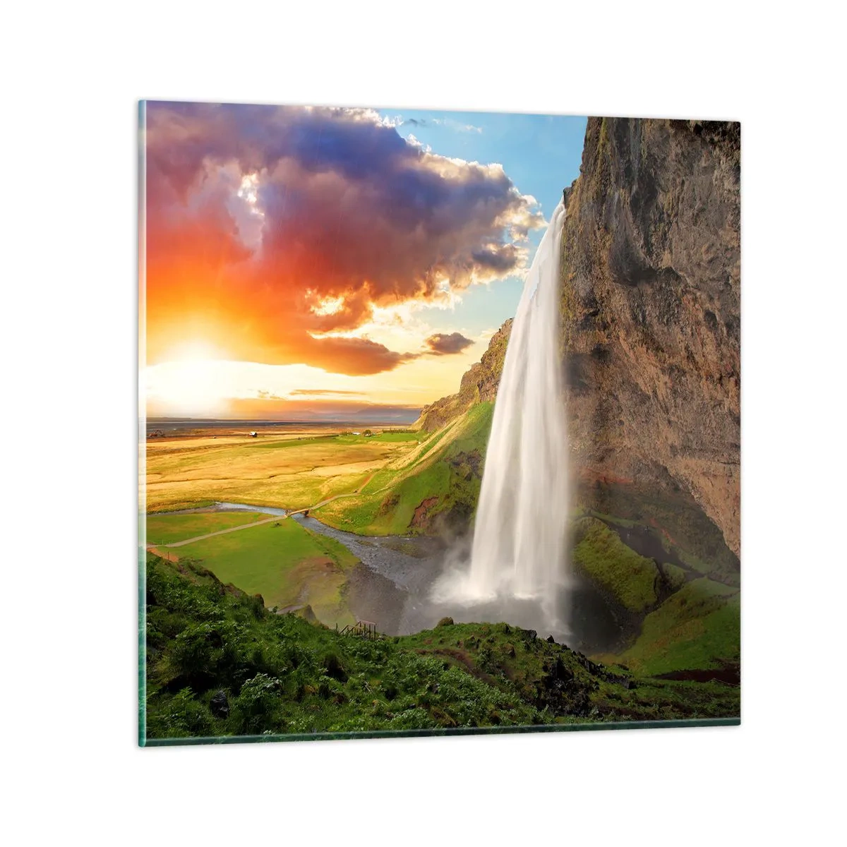 Impression sur verre - Image sur verre - La plénitude de l'été islandais - 60x60 cm