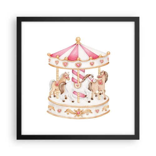 Affiche dans un cadre noir - Poster - Le doux monde de l'enfance - 40x40 cm