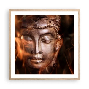 Affiche dans un chêne clair - Poster - Il n'existe qu'ici et maintenant - 60x60 cm