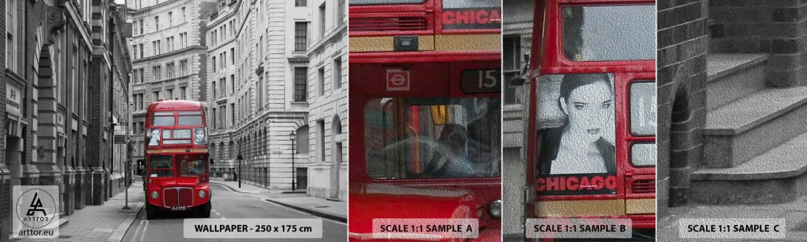 Échantillon de Papier Peint Premium Sand - La vie de tous les jours ne doit pas être grise - Ville, Londres, Architecture - 100x30 cm