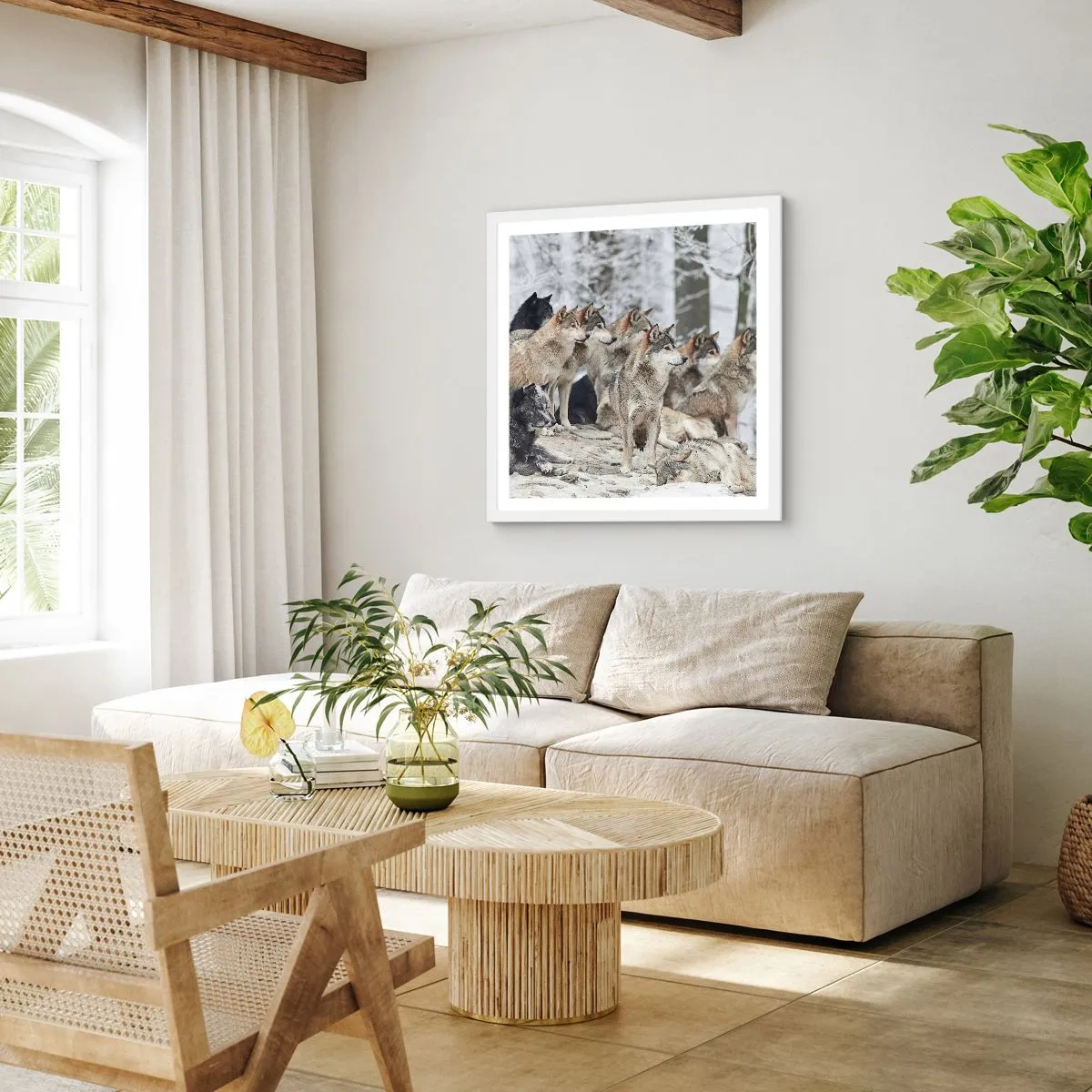 Affiche dans un cadre blanc - Poster - Famille et amis - 60x60 cm