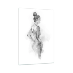 Impression sur verre - Image sur verre - Croquis à l'aquarelle d'une silhouette féminine - 70x100cm - Belle comme une peinture - Décoration murale moderne pour le salon et la chambre ARTTOR