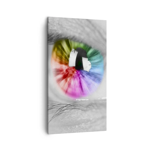 Impression sur toile - Image sur toile - Regarde le monde en couleur - 45x80 cm