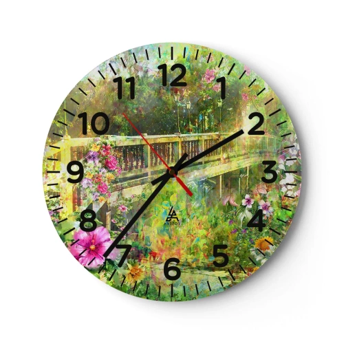 Horloge murale - Pendule murale - Le soupire d'un pont de printemps - 40x40 cm