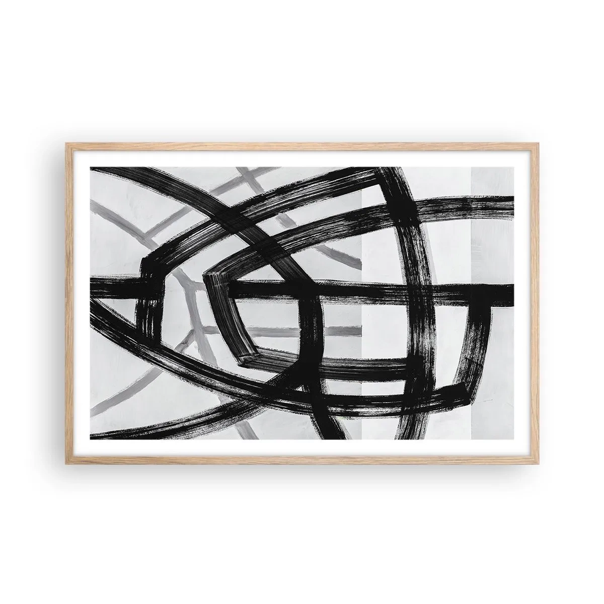 Affiche dans un chêne clair - Poster - Profondeur du bâtiment - 91x61 cm