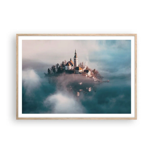 Affiche dans un chêne clair - Poster - Île de rêve - 100x70 cm