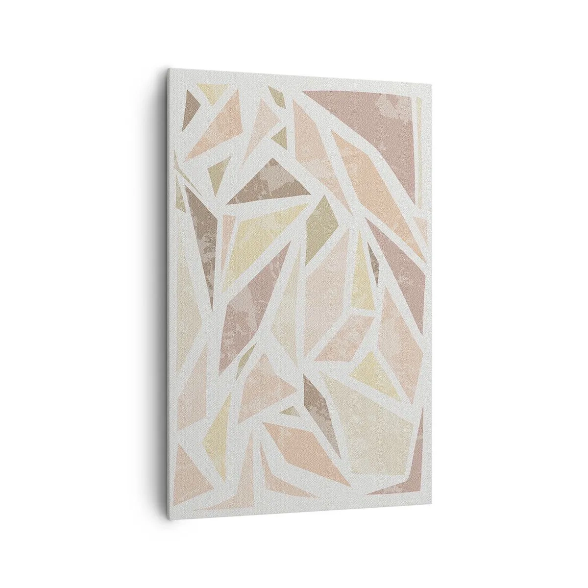 Impression sur toile - Image sur toile - Formes géométriques abstraites aux couleurs pastel - 80x120cm - Composition de vitraux - Décoration murale moderne pour le salon et la chambre ARTTOR