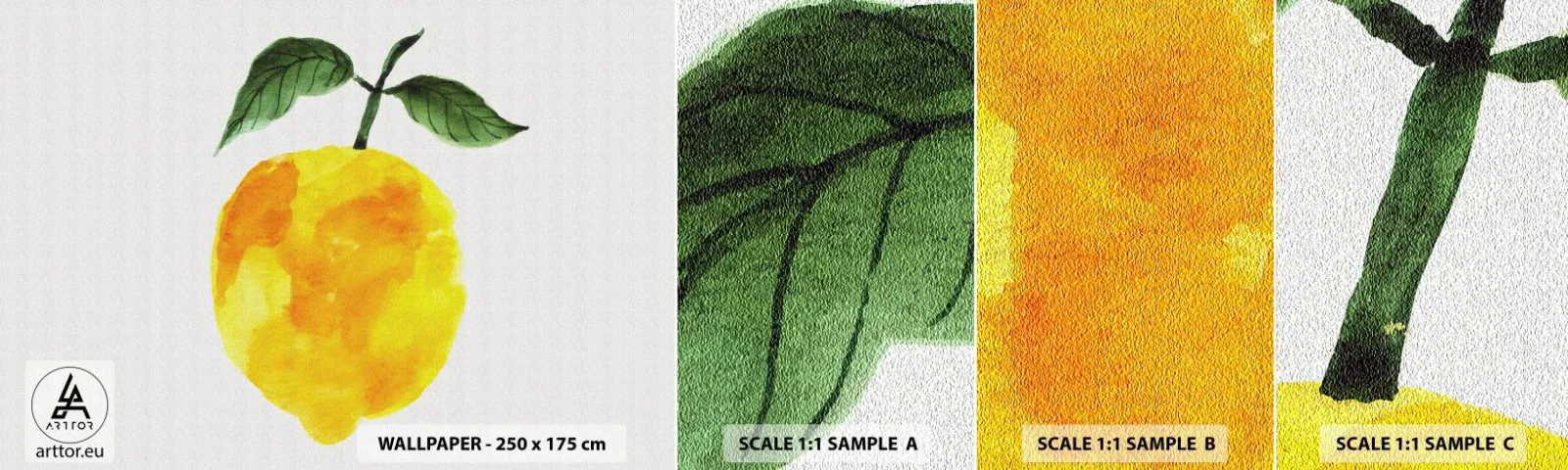 Échantillon De Papier Peint Standard Eco - Comment reconnaitre le goût du soleil - Citron, Cuisine, Fruit - 100x30 cm