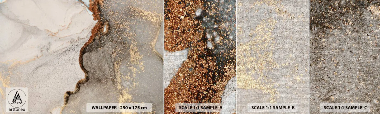 Échantillon de Papier Peint Premium Canvas - Aux frontières des couleurs - Abstraction, Morceau, Art moderne - 100x30 cm