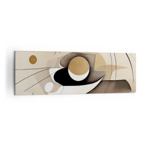 Impression sur toile - Image sur toile - Composition abstraite dans les tons beige et noir - 160x50cm - Composition : l'essence des choses - Décoration murale moderne pour le salon et la chambre ARTTOR