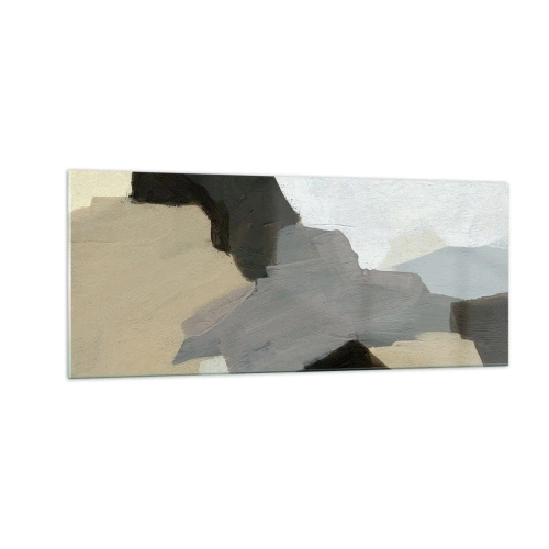 Impression sur verre - Image sur verre - Abstraction : le carrefour du gris - 100x40 cm
