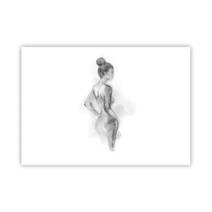 Affiche - Poster - Croquis à l'aquarelle d'une silhouette féminine - 100x70cm - Belle comme une peinture - Décoration murale moderne pour le salon et la chambre ARTTOR