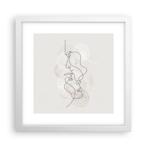 Affiche dans un cadre blanc - Poster - Emmêlé dans une étreinte - 30x30 cm