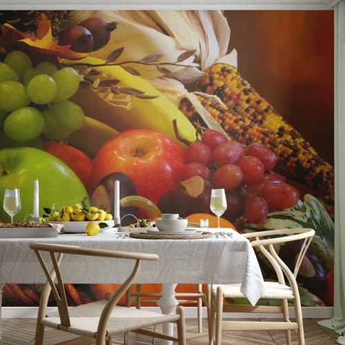 Papier peint sur mesure Autocollant Deluxe - Panier de récolte - La gastronomie, Fruit, Légumes