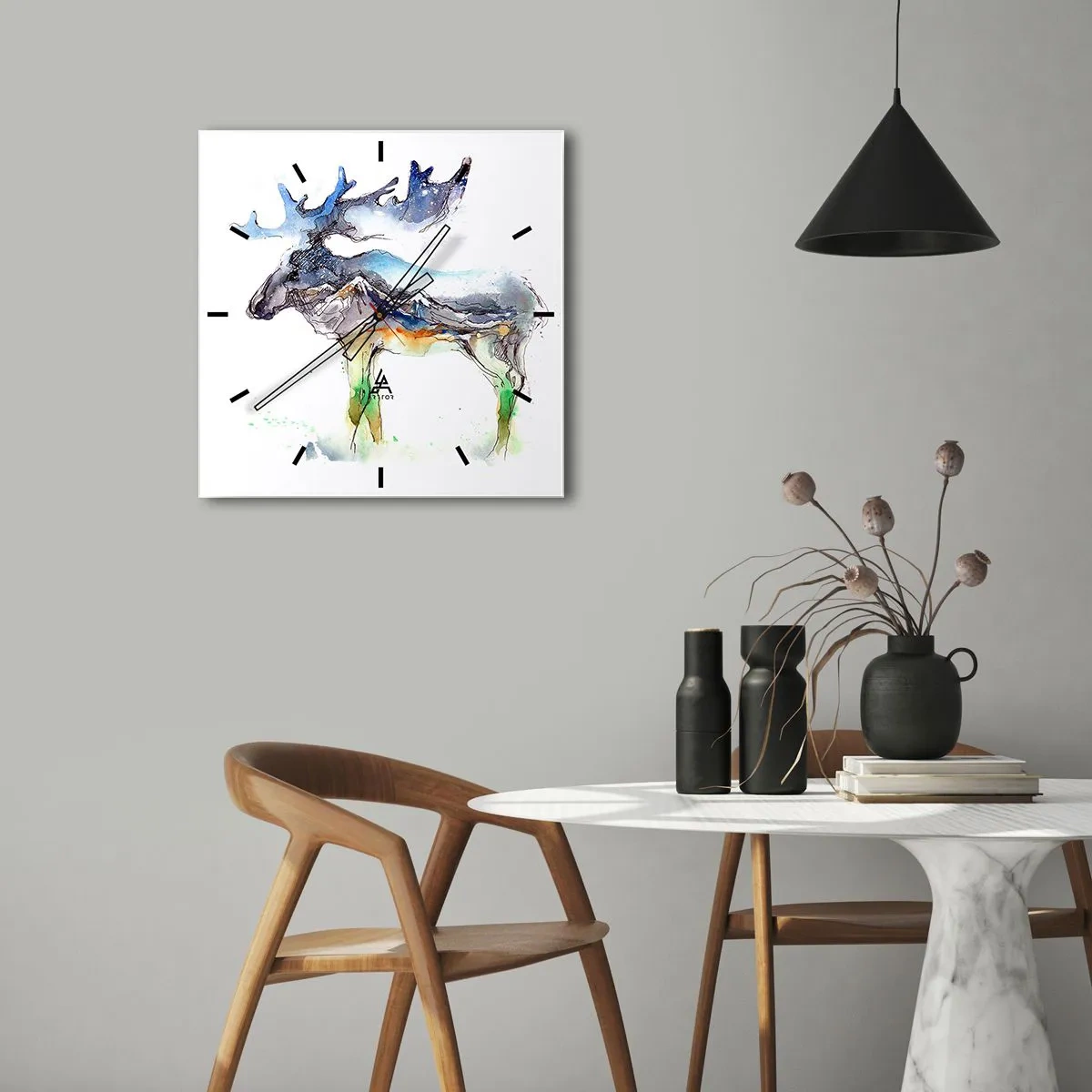 Horloge murale - Pendule murale - Le héros d'un conte d'hiver - 40x40 cm