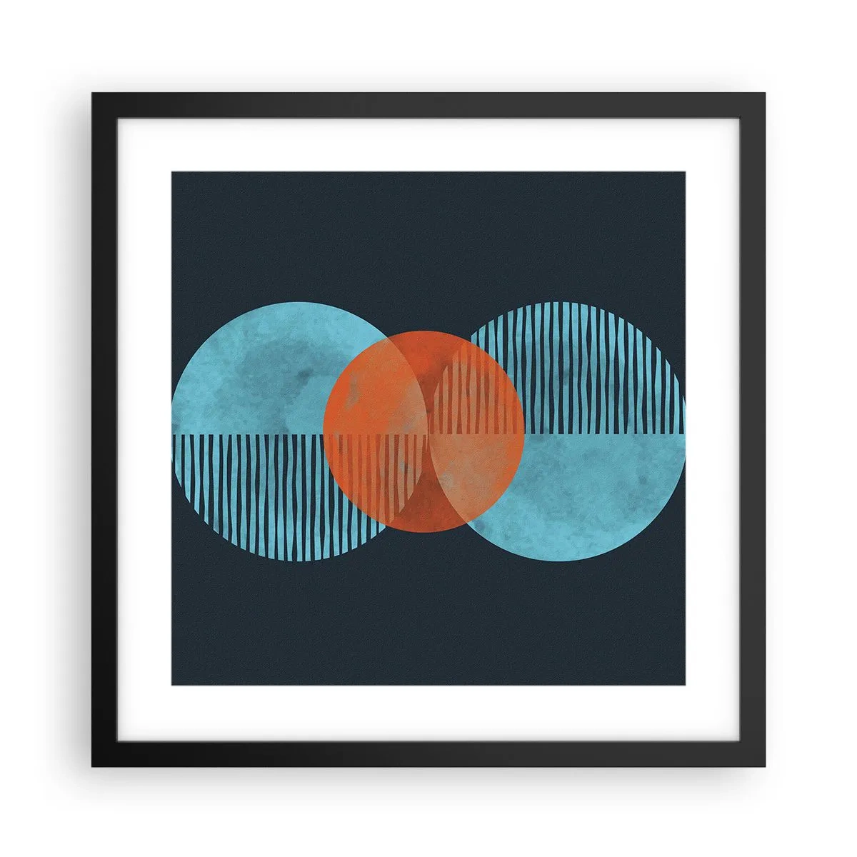 Affiche dans un cadre noir - Poster - Composition symétrique - 40x40 cm