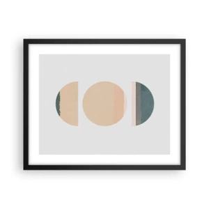Affiche dans un cadre noir - Poster - Cercles après cercles - 50x40 cm