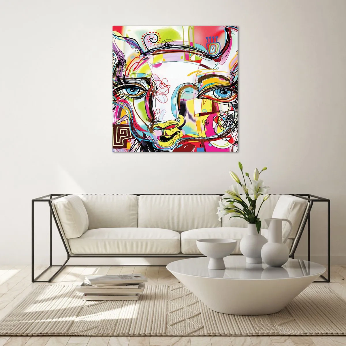 Impression sur verre - Image sur verre - La richesse de l'Art du chat - 40x40 cm