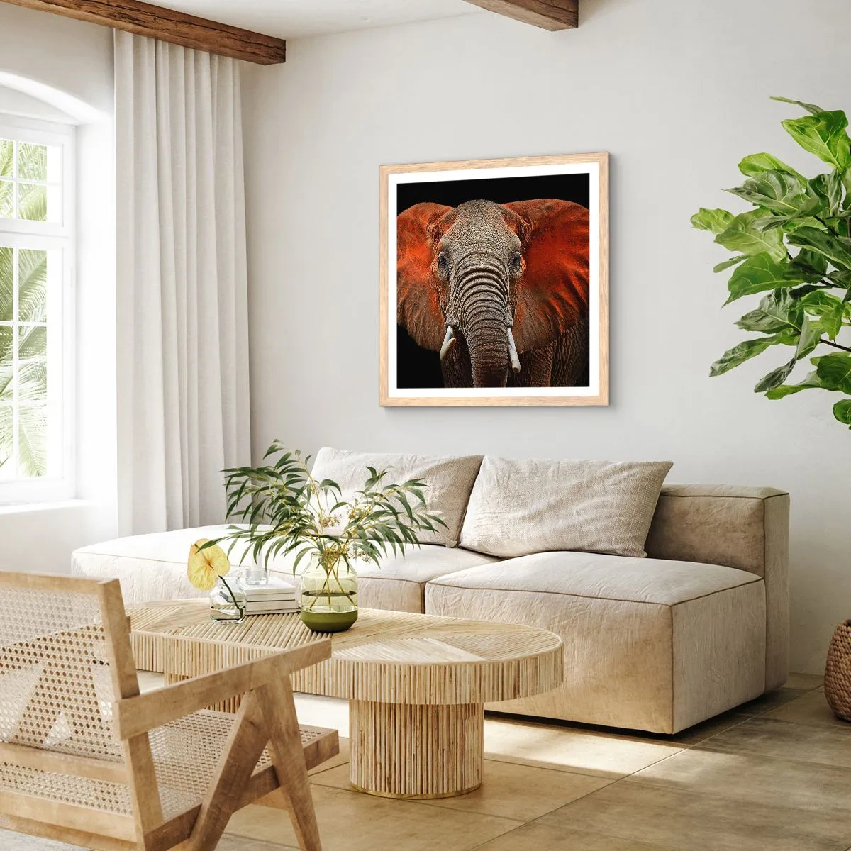 Affiche dans un chêne clair - Poster - Je suis sauvage, et toi? - 30x30 cm