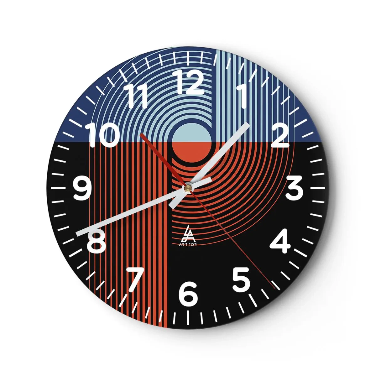 Horloge murale - Pendule murale - Dans une étreinte géométrique - 40x40 cm