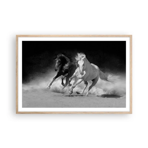 Affiche dans un chêne clair - Poster - Galop de la liberté - 91x61 cm