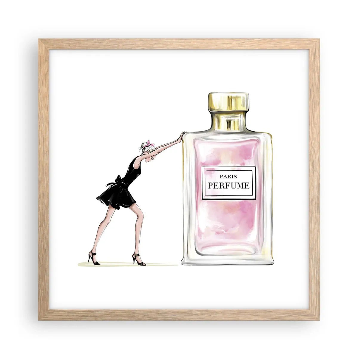 Affiche dans un chêne clair - Poster - L'essence des femmes - 40x40 cm