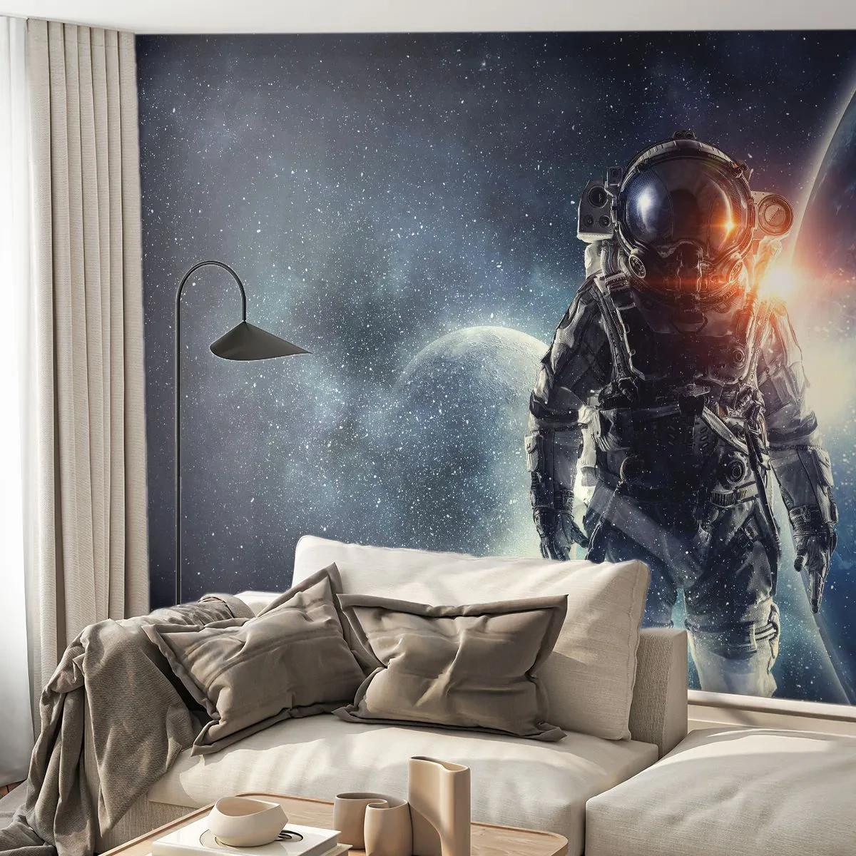 Papier Peint Autocollant Deluxe Sticker - Aventure spatiale - Cosmos, Astronaute, Étoiles - 250x175 cm