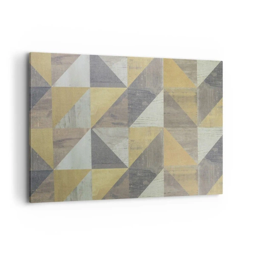 Impression sur toile - Image sur toile - Composition géométrique de triangles aux tons terreux - 120x80cm - Suivant l'angle du triangle - Décoration murale moderne pour le salon et la chambre ARTTOR